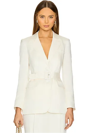 VERONICA BEARD Chaqueta blazer con cinto ryanne en color blanco talla 0 en - White. Talla 0 (también en 00).