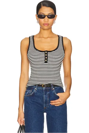 ANINE BING Camiseta tirantes alessia en color negro, blanco talla L en - Black,White. Talla L (también en M, S, XS).