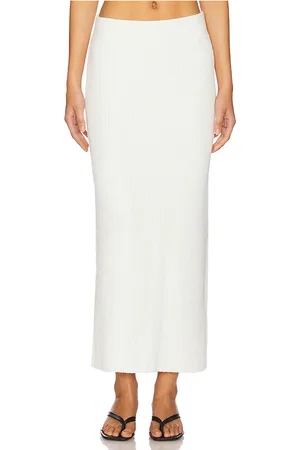 ENZA COSTA Falda punto en color blanco talla L en - White. Talla L (también en M, S, XS).