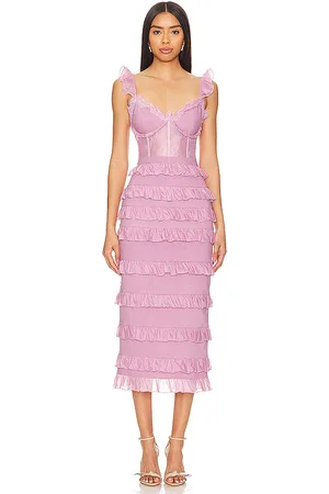 V. Chapman Vestido midi fiorenza en color mauve talla 12 en - Mauve. Talla 12 (también en 4).