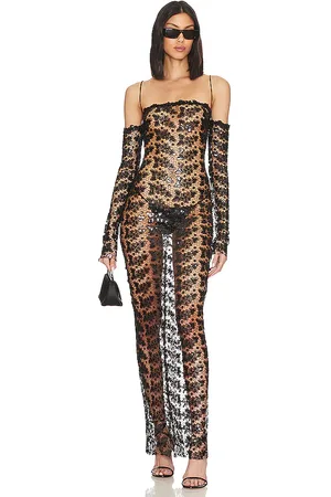 Ilkyaz Ozel Maxivestido off shoulders en color negro talla 38/M en - Black. Tall