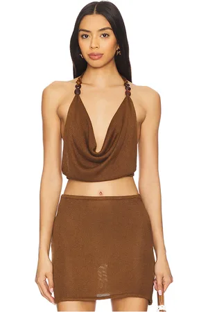 Flook the Label Jayla top en color marrón talla L en - Brown. Talla L (también en M, XL).