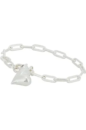 Jenny Brazalete puffy heart en color metálico talla all en - Metallic Silver. Talla all.