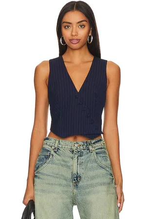 Bardot Chaleco asimétrico con raya diplomática en color azul marino talla 10 en - Navy. Talla 10 (también en 12).