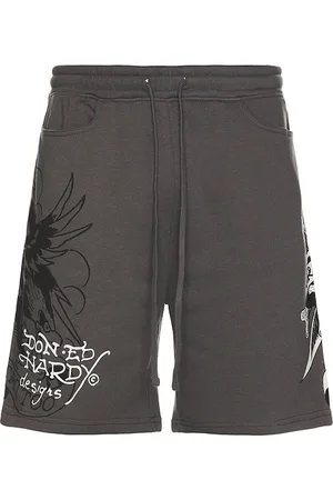 ED HARDY Skull fleece short en color gris talla L en - Grey. Talla L (también en M, S, XL/1X).