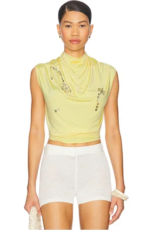 SIEDRES Klena top en color talla L en - Yellow. Talla L (también en M, S, XS).