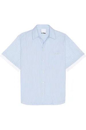 Le PÈRE Camisa botones le pre double short sleeve en color azul talla L en - Blue. Talla L (también en M, S, XL/1X).