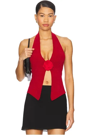 With Jéan Rose top en color talla L en - Red. Talla L (también en M, S, XL, XS).