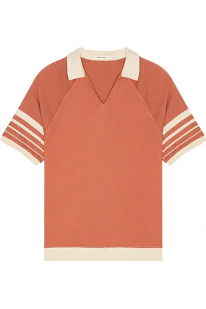 Marine Polo de canalé varsity en color coral talla L en - Coral. Talla L (también en M, S, XL/1X).