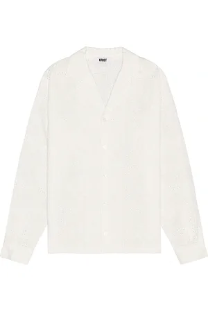 Saks Fifth Avenue Camisa bordada montauk en color talla L en - White. Talla L (también en M, S, XL/1X).