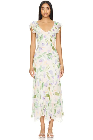 ASTR Vestido midi wisteria en color ivory talla M en - Ivory. Talla M (también en S).