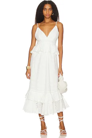 LINE & DOT Vestido lotus en color talla L en - White. Talla L (también en M).