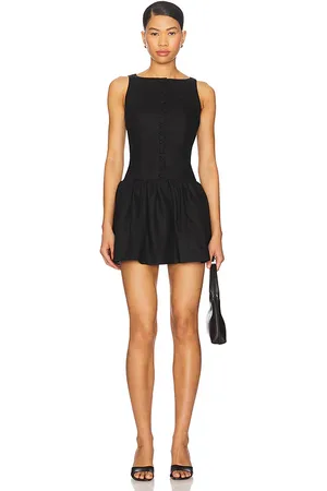 FAITHFULL THE BRAND Minivestido blair en color talla L en - Black. Talla L (también en M, S, XL, XS).