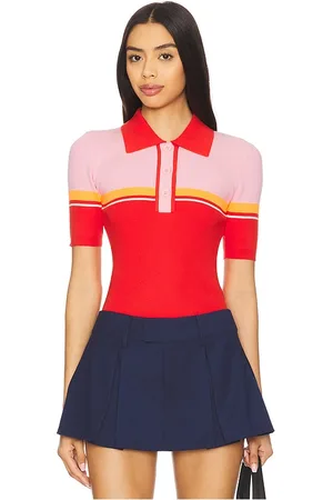 Essentiel Antwerp Polo acanalado haustral en color naranja talla L en - Orange. Talla L (también en S, XS).