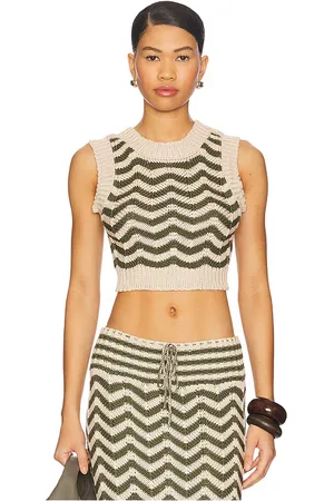 Agua Bendita Top sin mangas emory en color olive,beige talla L en - Olive,Beige. Talla L (también en M, S).
