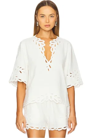 Isabel Marant Blusa manga corta shana en color ivory talla 34/2 en - Ivory. Talla 34/2 (también en 36/4, 38/6).