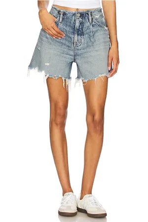 Moussy Ludlow no belt shorts en color azul talla 23 en - Blue. Talla 23 (también en 25, 26, 28, 32).
