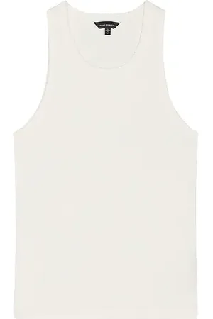 CLUB MONACO Top sin mangas ribbed en color blanco talla L en - White. Talla L (también en M, S, XL/1X).