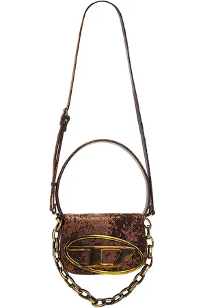 Diesel Bolso de hombro de piel sintética logo en color talla all en - Brown. Talla all.