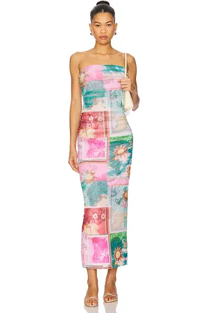 AFRM Vestido marlo en color pink,teal talla 2X en - Pink,Teal. Talla 2X (también en L, M, S, XL, XS, XXL, XXS).