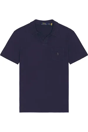 Ralph Lauren Short sleeve johnny collar polo en color azul marino talla L en - Navy. Talla L (también en M, S, XL/
