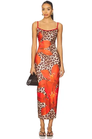 Runaway The Label Vestido midi victoria en color red,brown talla L en - Red,Brown. Talla L (también en S, XL, XS).