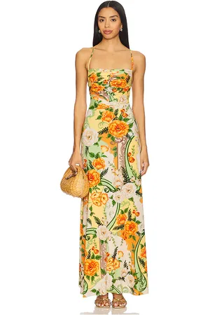 Agua Bendita Maxivestido arista en color orange,green talla M en - Orange,Green. Talla M (también en S).