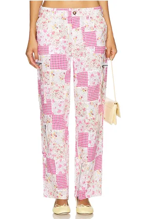 DANIELLE GUIZIO Pantalón pierna ancha adrian en color rosado talla M en - Pink. Talla M (también en S, XL, XS, XXS).