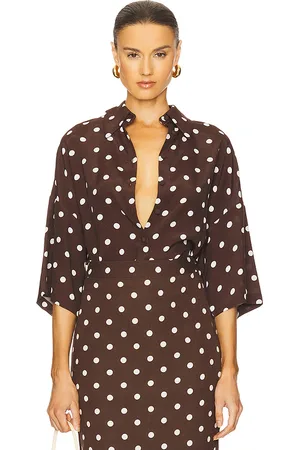 HEMANT AND NANDITA Camiseta tamaño grande polka dot en color marrón talla L en - Brown. Talla L (también en M).