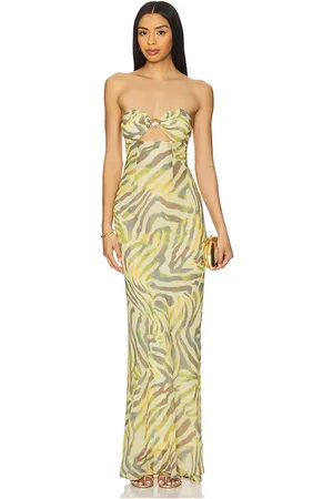 Runaway The Label Maxivestido midal en color cream,green talla L en - Cream,Green. Talla L (también en M, S, XL, XS).