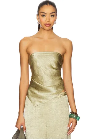 ENZA COSTA Top fular en color verde salvia talla all en - Sage. Talla all.