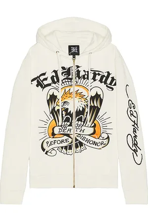 ED HARDY Capucha con cremallera eagle en color blanco talla L en - White. Talla L (también en M, S, XL/1X).
