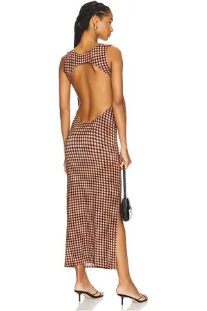 Miaou Vestido selena en color marrón talla M en - Brown. Talla M (también en L, S, XS).