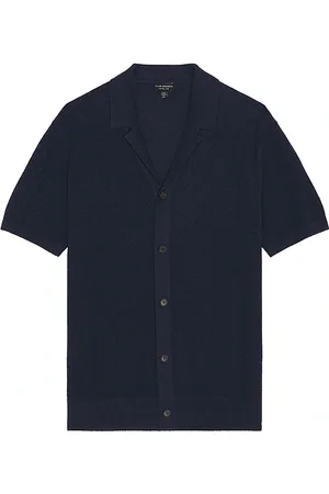 CLUB MONACO Camisa tipo suéter con cuello de campamento boucle en color talla L en - Navy. Talla L (también en M