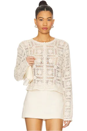 Frame Cárdigan de crochet en color talla L en - Cream. Talla L (también en M, S, XS).