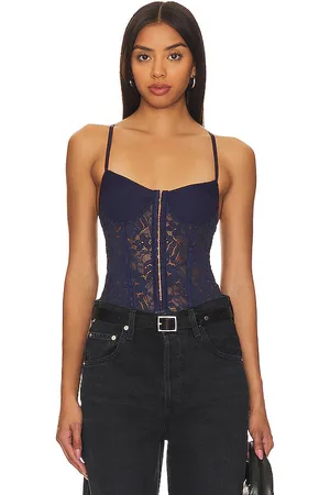 Free People X intimately fp lace night rhythm bodysuit en en color azul marino talla L en - Navy. Talla L (también en