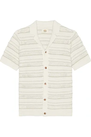 Marine Camisa abotonada tipo suéter open knit en color blanco talla L en - White. Talla L (también en M, S, XL/1X).