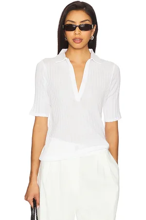 Vince Polo con mangas al codo en color blanco talla L en - White. Talla L (también en M, S, XS).