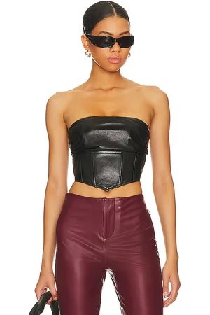 NBD Charlotte leather top en color talla M en - Black. Talla M (también en XL).