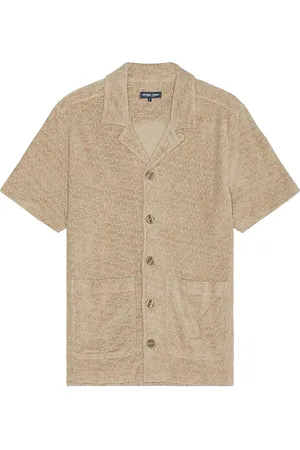 Frescobol Carioca Paco copacabana jacquard terry shirt en color marrón talla M en - Brown. Talla M (también en XL/1X).
