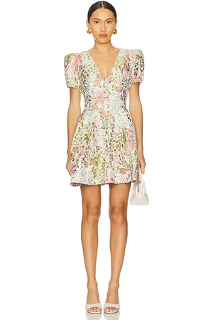 ELLIATT Minivestido calaantha en color blanco, verde talla L en - White,Green. Talla L (también en M, S, XL, XS, XXL, XXS).