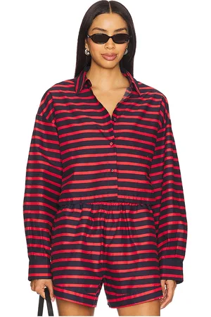 WeWoreWhat Camisa abotonada en color rojo talla L en - Red. Talla L (también en M, S, XL, XS, XXS).