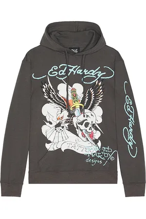 ED HARDY Sudadera 77 eagle en color gris talla L en - Grey. Talla L (también en M, S, XL/1X).