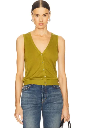 EAVES Chaleco dene en color verde oliva talla L en - Olive. Talla L (también en M, S, XL, XS, XXS).