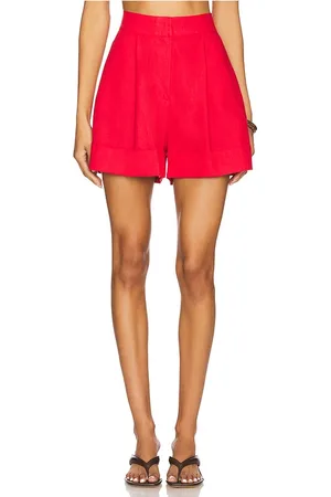 SELMACİLEK Double pleated short en color talla L en - Red. Talla L (también en M, S, XS).