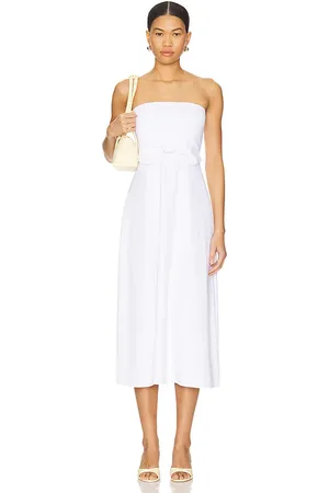 Susana Monaco Vestido midi dress en color blanco talla L en - White. Talla L (también en M, S, XL, XS).