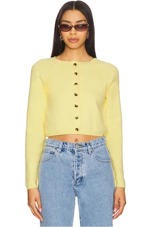 Free People Cardigan encogido sydney en color amarillo limon talla S en - Lemon. Talla S (también en XS).