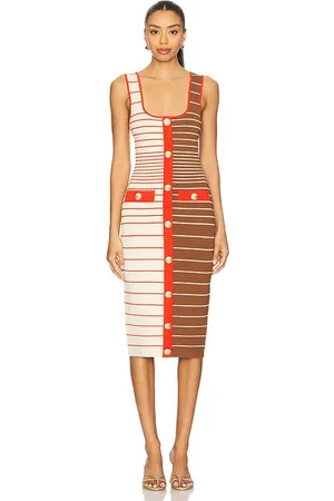 Retrofete Vestido lyle en color brown,cream talla L en - Brown,Cream. Talla L (también en M, S, XS, XXS).