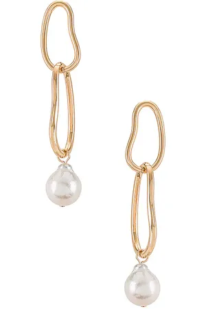 Ettika Pendientes de lágrima pearl en color oro metálico talla all en - Metallic Gold. Talla all.