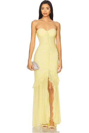 MAJORELLE Vestido largo giules en color amarillo talla M en - Yellow. Talla M (también en S, XL, XS).